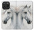 S4025 白馬の絵 White Horse Painting iPhone 15 Pro バックケース、フリップケース・カバー
