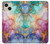 S4001 マルチカラーの抽象画 ライラック エメラルド Multicolored Abstract Lilac Emerald iPhone 13 バックケース、フリップケース・カバー