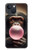 S3973 ピンクの風船ガムを吹くチンパンジー Chimpanzee Blowing Pink Bubblegum iPhone 13 mini バックケース、フリップケース・カバー