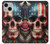 S4015 スカル アメリカ国旗 Skull American Flag iPhone 13 mini バックケース、フリップケース・カバー