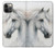 S4025 白馬の絵 White Horse Painting iPhone 12, iPhone 12 Pro バックケース、フリップケース・カバー