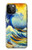 S4005 油絵 グレートウェーブ Oil Color Painting Great Waves iPhone 12 Pro Max バックケース、フリップケース・カバー
