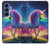 S3977 カラフルなユニコーン Colorful Unicorn Samsung Galaxy S25 バックケース、フリップケース・カバー