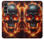 S3986 火の頭蓋骨 Fire Skull Samsung Galaxy S23 FE バックケース、フリップケース・カバー