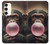 S3973 ピンクの風船ガムを吹くチンパンジー Chimpanzee Blowing Pink Bubblegum Samsung Galaxy S23 Plus バックケース、フリップケース・カバー