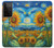 S4019 ひまわり ヴァン・ゴッホ風 Sunflower Van Gogh Style Samsung Galaxy S21 Ultra 5G バックケース、フリップケース・カバー