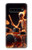 S3985 火の頭蓋骨のドラマー Fire Skull Drummer Samsung Galaxy S10 5G バックケース、フリップケース・カバー