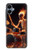 S3985 火の頭蓋骨のドラマー Fire Skull Drummer Samsung Galaxy A06 バックケース、フリップケース・カバー