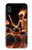 S3985 火の頭蓋骨のドラマー Fire Skull Drummer Samsung Galaxy A10e バックケース、フリップケース・カバー