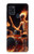 S3985 火の頭蓋骨のドラマー Fire Skull Drummer Samsung Galaxy A21s バックケース、フリップケース・カバー