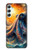 S4003 油絵 巨大タコ Oil Color Painting Giant Octopus Samsung Galaxy A34 5G バックケース、フリップケース・カバー