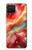S4012 赤い大理石の金色の静脈 Red Marble Gold Veins Samsung Galaxy A42 5G バックケース、フリップケース・カバー