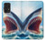 S4004 油絵 巨大サメ Oil Color Painting Giant Shark Samsung Galaxy A52s 5G バックケース、フリップケース・カバー
