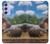 S4031 赤ちゃんカバ  Baby Hippo Hippopotamus Family Samsung Galaxy A54 5G バックケース、フリップケース・カバー