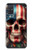S4015 スカル アメリカ国旗 Skull American Flag Samsung Galaxy A71 5G バックケース、フリップケース・カバー