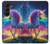 S3977 カラフルなユニコーン Colorful Unicorn Samsung Galaxy Z Fold 5 バックケース、フリップケース・カバー