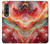 S4012 赤い大理石の金色の静脈 Red Marble Gold Veins Samsung Galaxy Z Fold 3 5G バックケース、フリップケース・カバー