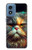 S3971 色を塗った猫 Cat Painted Color Motorola Moto G Play 4G (2024) バックケース、フリップケース・カバー