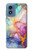 S4001 マルチカラーの抽象画 ライラック エメラルド Multicolored Abstract Lilac Emerald Motorola Moto G Play 4G (2024) バックケース、フリップケース・カバー
