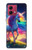 S3977 カラフルなユニコーン Colorful Unicorn Motorola Moto G84 バックケース、フリップケース・カバー