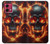 S3986 火の頭蓋骨 Fire Skull Motorola Moto G84 バックケース、フリップケース・カバー