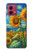 S4019 ひまわり ヴァン・ゴッホ風 Sunflower Van Gogh Style Motorola Moto G84 バックケース、フリップケース・カバー
