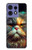 S3971 色を塗った猫 Cat Painted Color Motorola Edge 50 Pro バックケース、フリップケース・カバー
