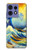 S4005 油絵 グレートウェーブ Oil Color Painting Great Waves Motorola Edge 50 Pro バックケース、フリップケース・カバー