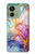 S4001 マルチカラーの抽象画 ライラック エメラルド Multicolored Abstract Lilac Emerald Motorola Edge (2023), Edge 40 バックケース、フリップケース・カバー