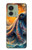 S4003 油絵 巨大タコ Oil Color Painting Giant Octopus Motorola Edge (2023), Edge 40 バックケース、フリップケース・カバー