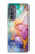 S4001 マルチカラーの抽象画 ライラック エメラルド Multicolored Abstract Lilac Emerald Motorola Edge (2022) バックケース、フリップケース・カバー