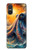 S4003 油絵 巨大タコ Oil Color Painting Giant Octopus Sony Xperia 10 VI バックケース、フリップケース・カバー