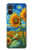 S4019 ひまわり ヴァン・ゴッホ風 Sunflower Van Gogh Style Sony Xperia 10 VI バックケース、フリップケース・カバー
