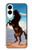 S0934 黒野生馬 Wild Black Horse Samsung Galaxy S25 Edge バックケース、フリップケース・カバー