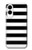 S1596 黒と白のストライプ Black and White Striped Samsung Galaxy S25 Edge バックケース、フリップケース・カバー