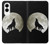 S1981 オオカミは 月にハウリング Wolf Howling at The Moon Samsung Galaxy S25 Edge バックケース、フリップケース・カバー