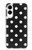 S2299 黒い水玉 Black Polka Dots Samsung Galaxy S25 Edge バックケース、フリップケース・カバー