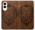 S2529 レオゾディアックタトゥーブラウングラフィック Leo Zodiac Tattoo Brown Graphic Print Samsung Galaxy S25 Edge バックケース、フリップケース・カバー