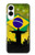 S2981 ブラジルサッカー Brazil Football Soccer Map Flag Samsung Galaxy S25 Edge バックケース、フリップケース・カバー