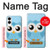 S3029 かわいい青いフクロウ Cute Blue Owl Samsung Galaxy S25 Edge バックケース、フリップケース・カバー