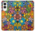 S3281 カラフルなヒッピーの花のパターン Colorful Hippie Flowers Pattern Samsung Galaxy S25 Edge バックケース、フリップケース・カバー