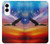 S3841 白頭ワシ カラフルな空 Bald Eagle Flying Colorful Sky Samsung Galaxy S25 Edge バックケース、フリップケース・カバー