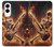 S3984 ギターを弾く火の骸骨 Fire Skeleton Playing Guitar Samsung Galaxy S25 Edge バックケース、フリップケース・カバー