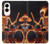 S3985 火の頭蓋骨のドラマー Fire Skull Drummer Samsung Galaxy S25 Edge バックケース、フリップケース・カバー