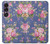 S3265 ヴィンテージ花柄 Vintage Flower Pattern Sony Xperia 1 VII バックケース、フリップケース・カバー