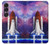 S3913 カラフルな星雲スペースシャトル Colorful Nebula Space Shuttle Sony Xperia 1 VII バックケース、フリップケース・カバー