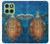 S1249 青い海亀 Blue Sea Turtle Motorola Edge 60 バックケース、フリップケース・カバー