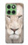 S2399 ホワイトライオンの顔 White Lion Face Motorola Edge 60 バックケース、フリップケース・カバー