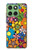 S3281 カラフルなヒッピーの花のパターン Colorful Hippie Flowers Pattern Motorola Edge 60 バックケース、フリップケース・カバー