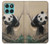 S2210 パンダふわふわアートの絵画 Panda Fluffy Art Painting Motorola Edge 60 Fusion バックケース、フリップケース・カバー